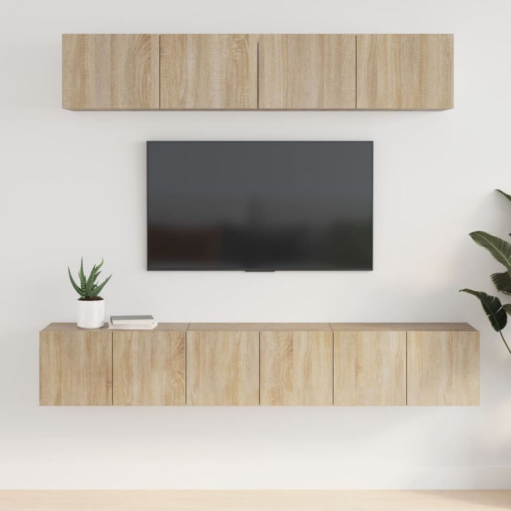 Vidaxl 5-dielna súprava TV skriniek dub sonoma spracované drevo